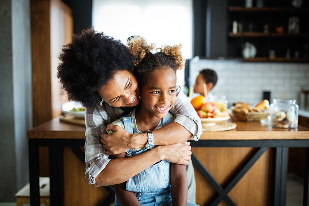 Mother and daughter in the kitchen